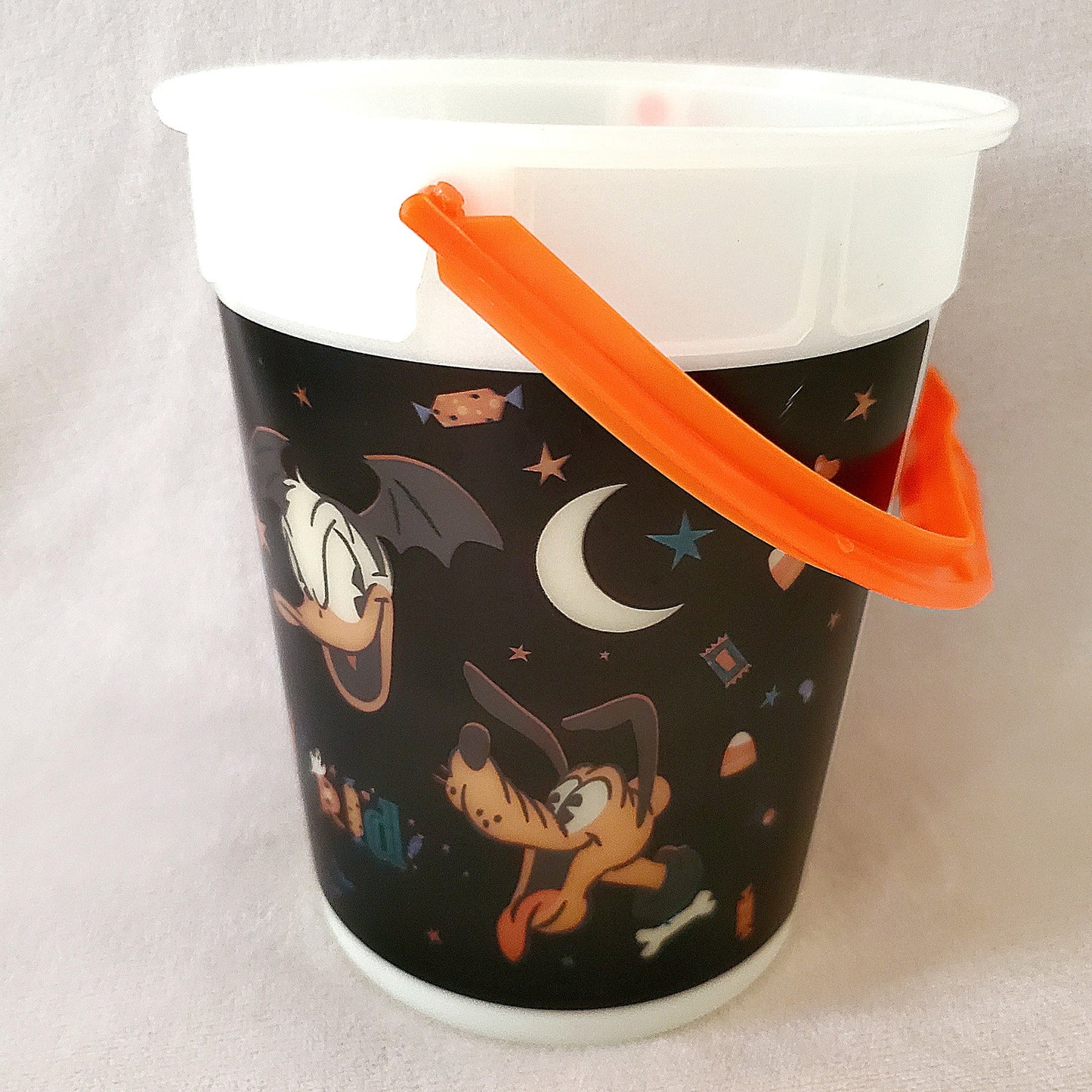 Disney World Halloween Mickey & Friends Glow-in-the-dark Bucket w/ Orange Handle