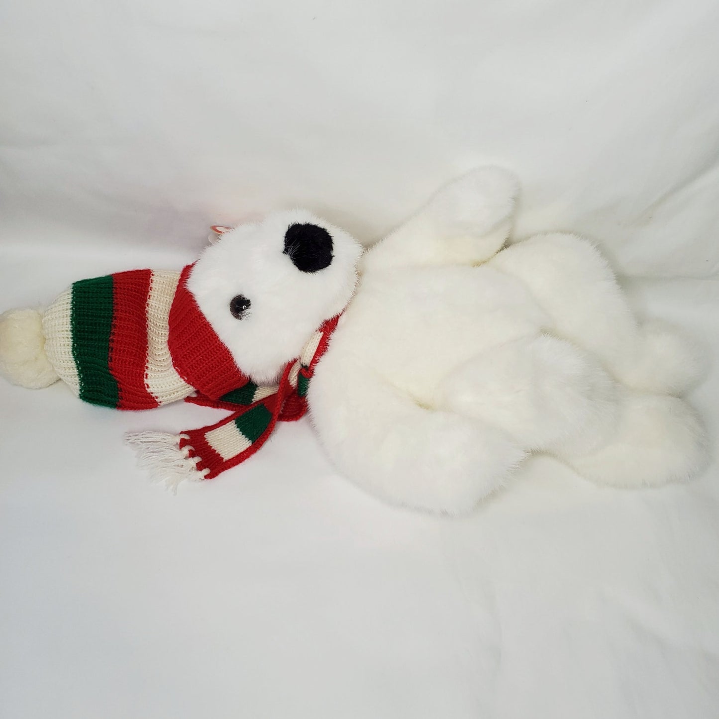 '97 Vintage Adorable TY Holiday Bear in Scarf & Hat Style 5700 15" Stuffed Plush