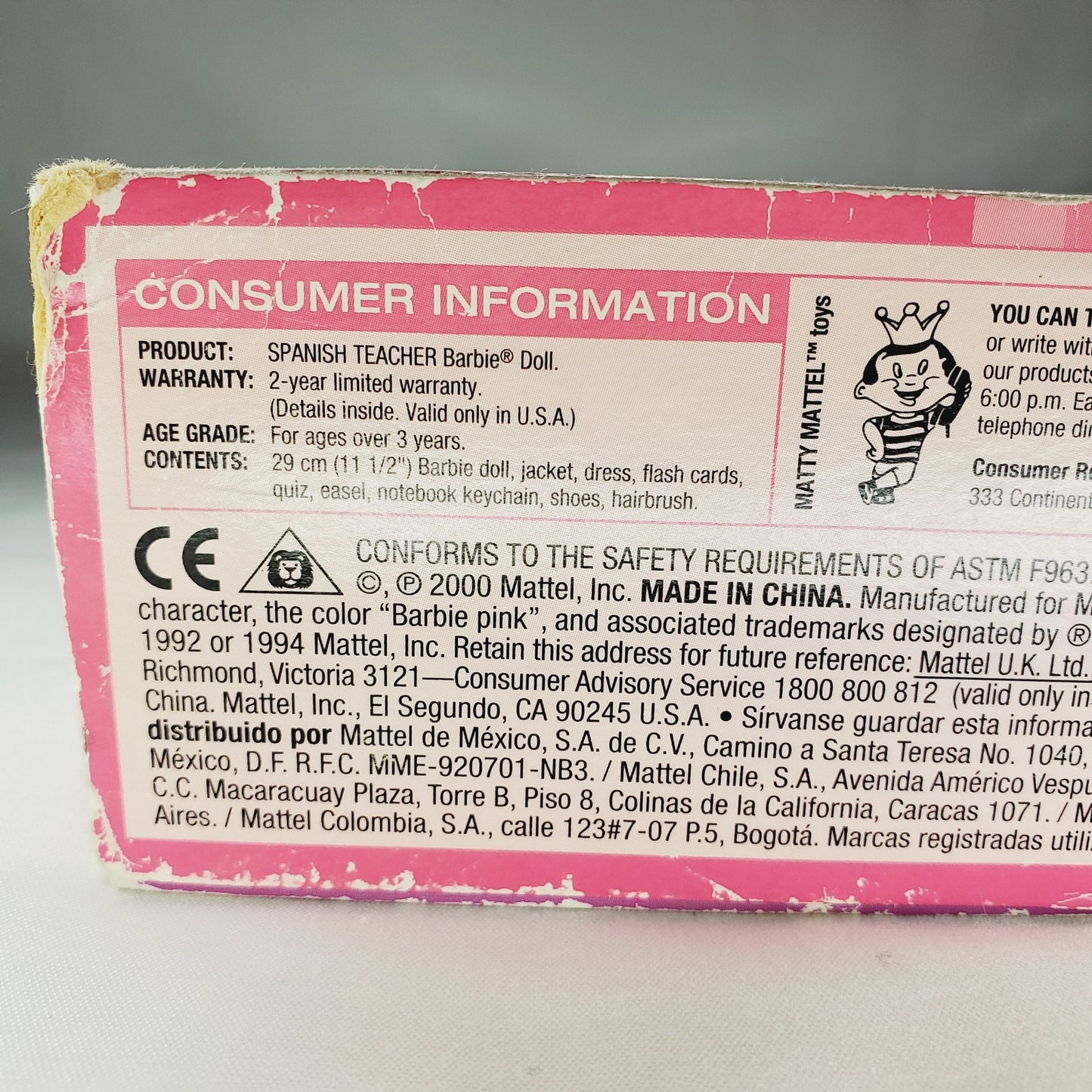 00s Vintage Unopened Spanish Teacher Bilingual Barbie Toys R Us Exclusive Tested