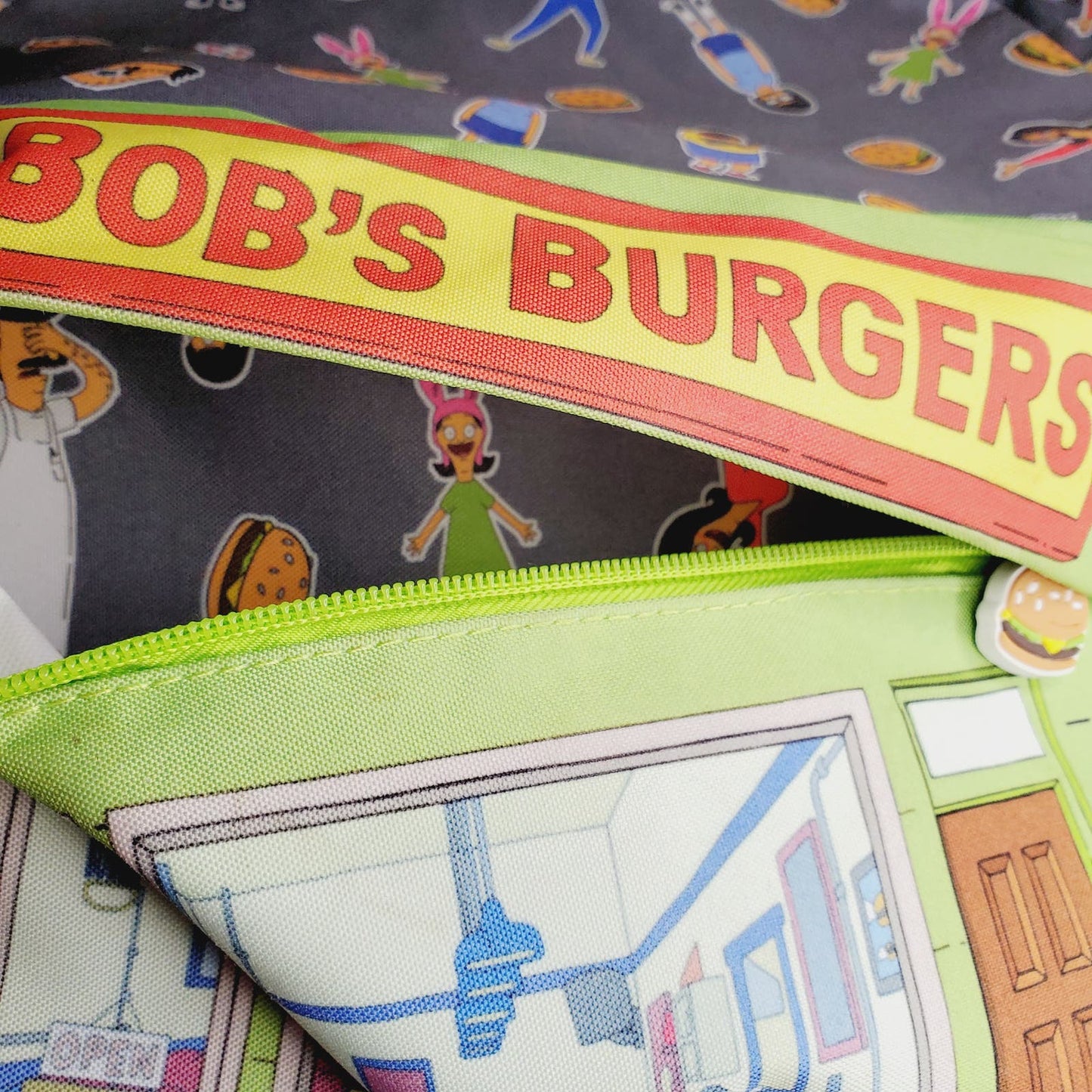 Bob's Burgers Store Front Backpack Durable w/2 Side Pockets & Laptop Sleeve - LNew