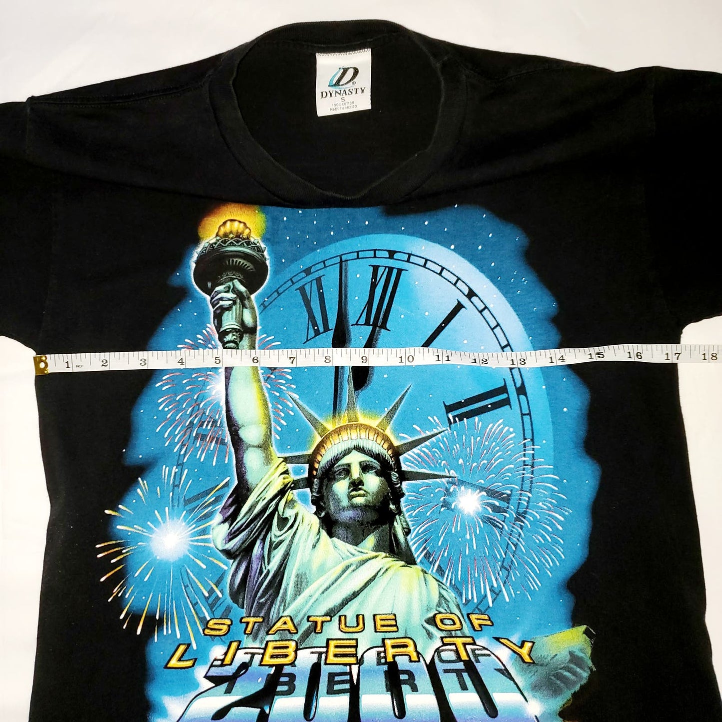 2000 Vintage Y2K Statue of Liberty New York Dynasty Small 100% Cotton-LNew