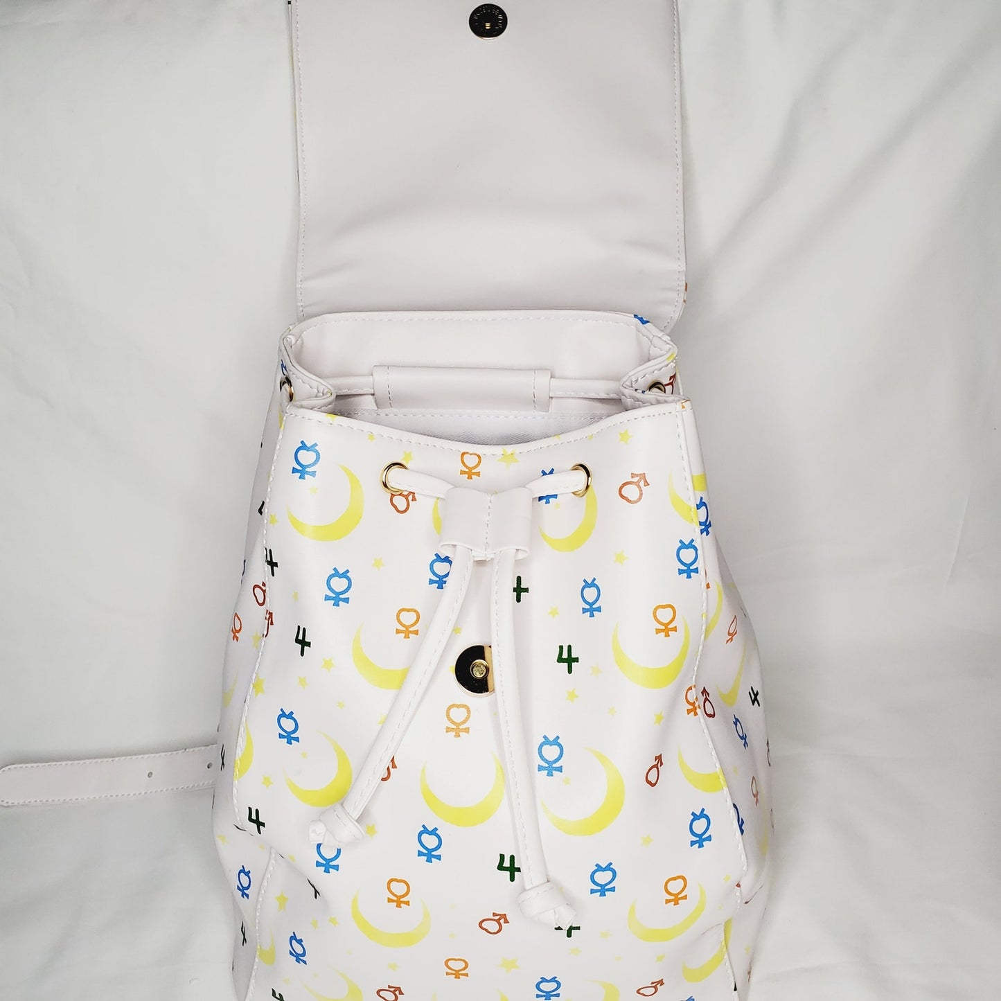 Large Sailor Moon White Backpack Purse. Unused. Toei Animation