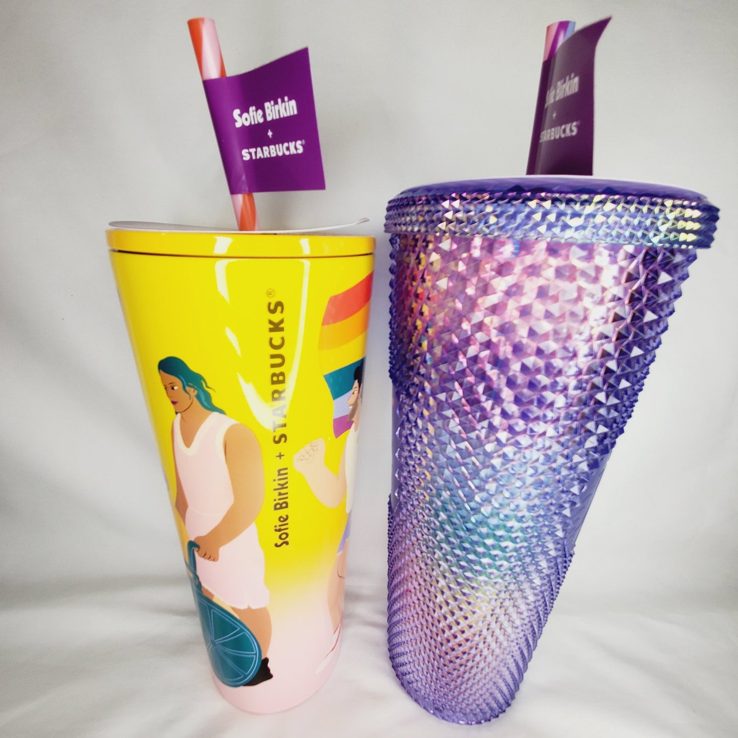 Starbucks x Sofie Birkin 2024 Rainbow Gay Pride Bling Studded Summer Tumblers - NWT