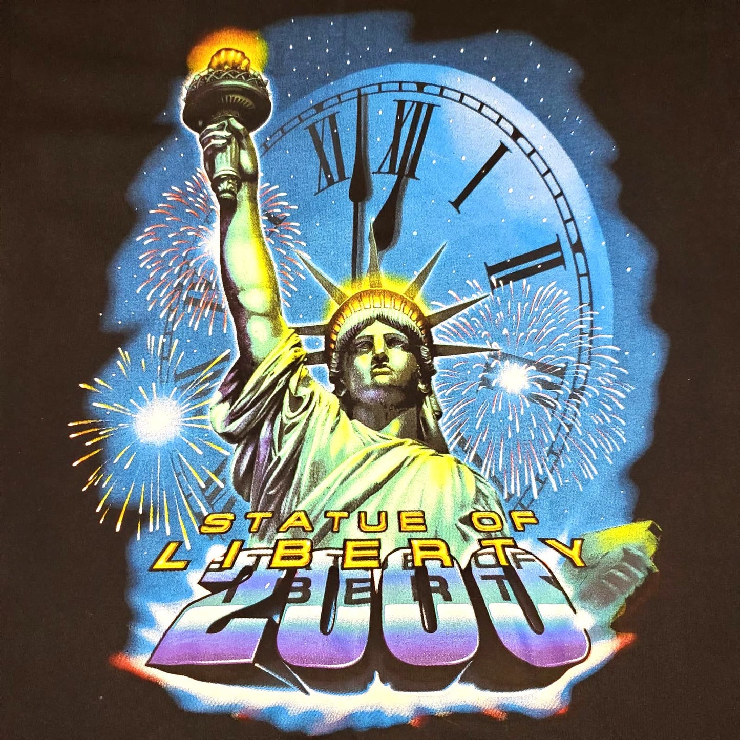 2000 Vintage Y2K Statue of Liberty New York Dynasty Small 100% Cotton-LNew