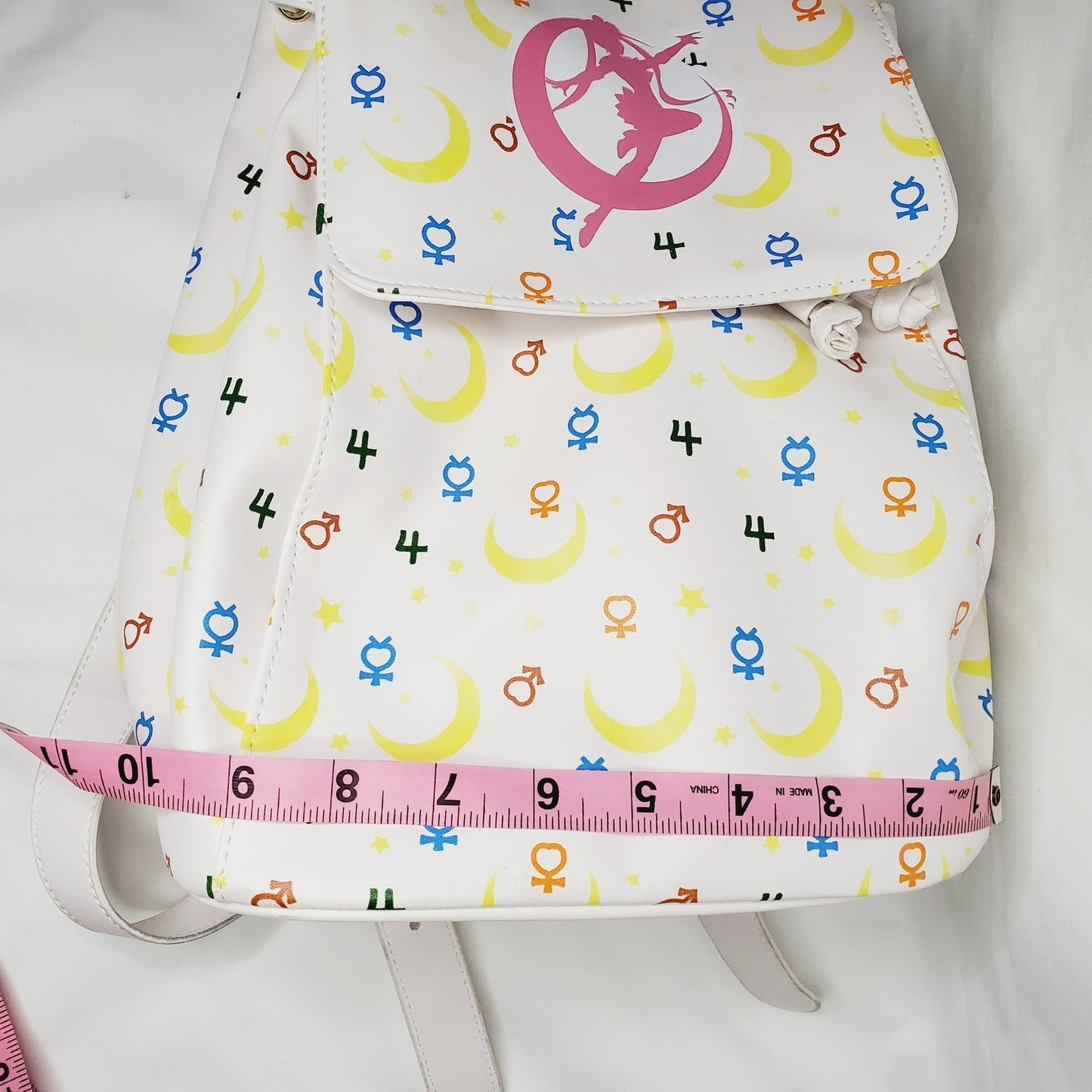 Large Sailor Moon White Backpack Purse. Unused. Toei Animation