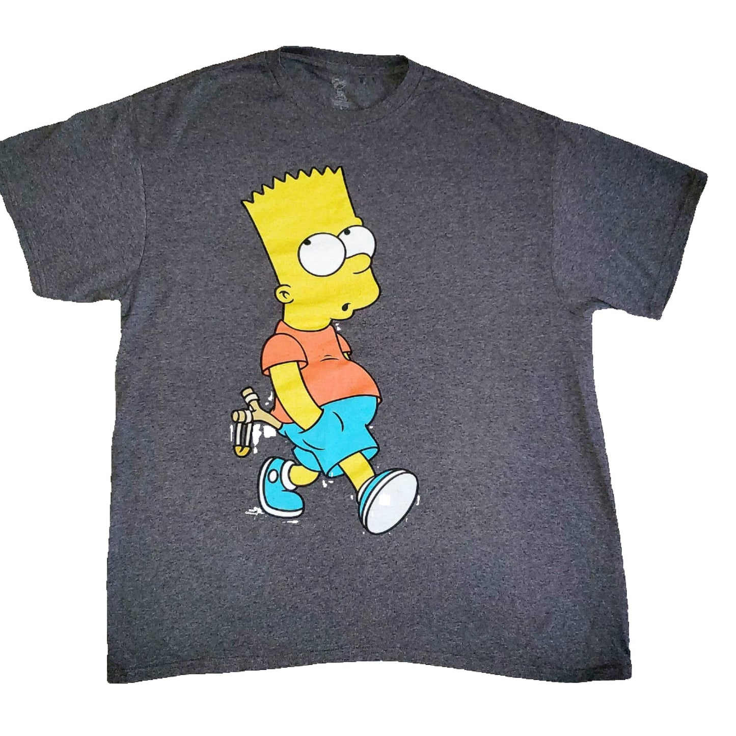 Bart Simpson w/ Slingshot Unisex Large Short Sleeve Graphic Tshirt - NWOT
