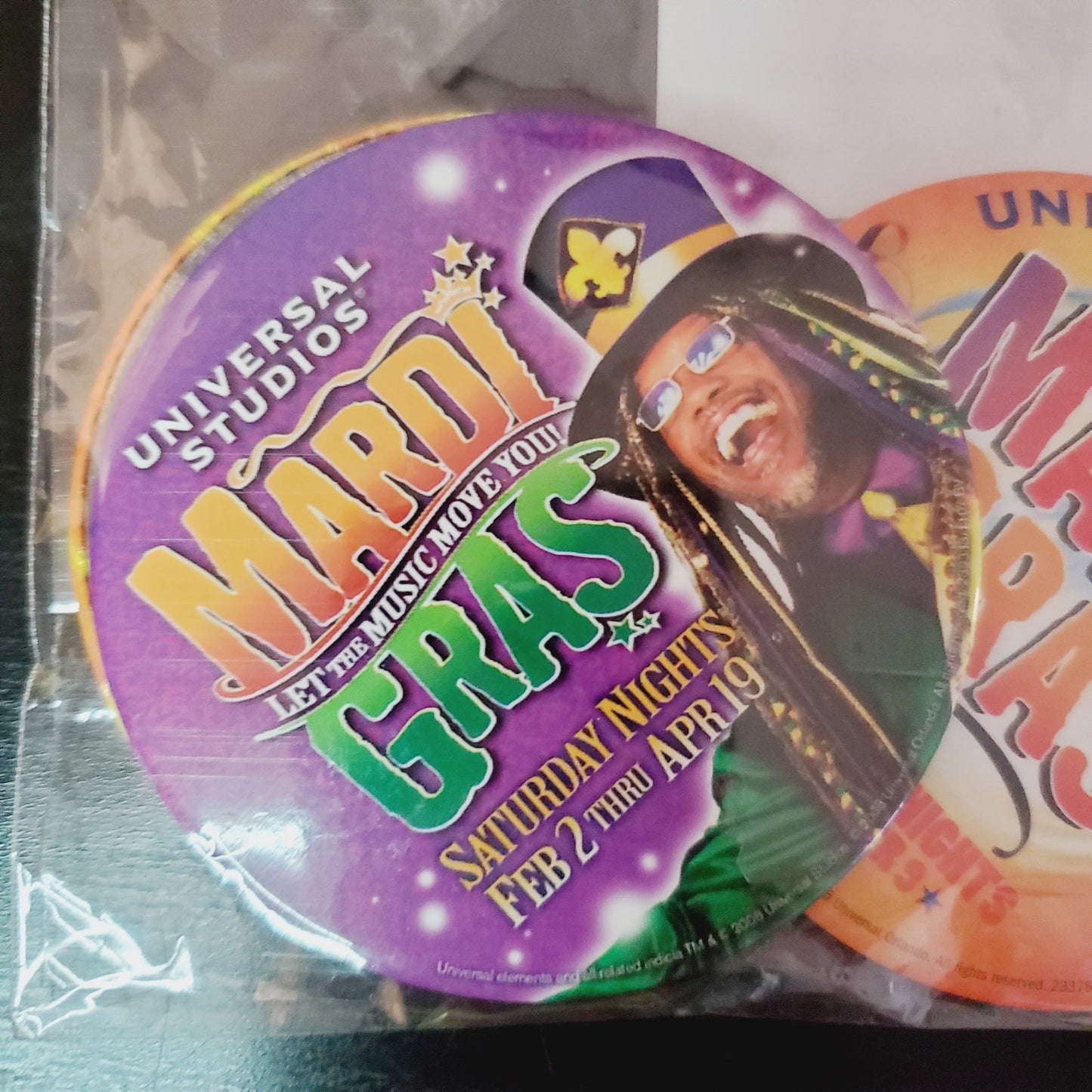 3x Vintage 00s Universal Mardi Gras Collector Park Employee Exclusive Pins