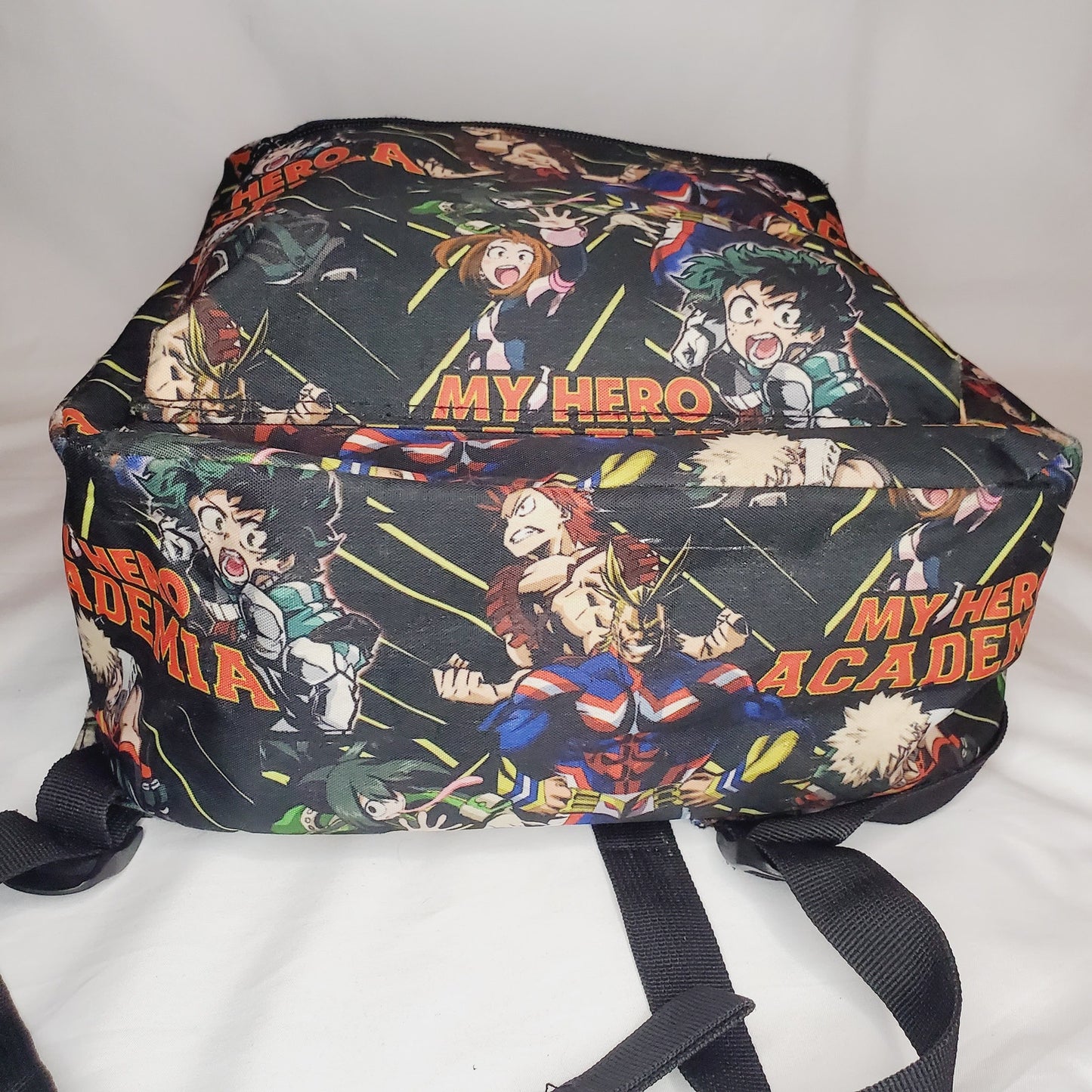 My Hero Academia Graphic Print Black Adult Size Backpack w/ Adj Padded Straps