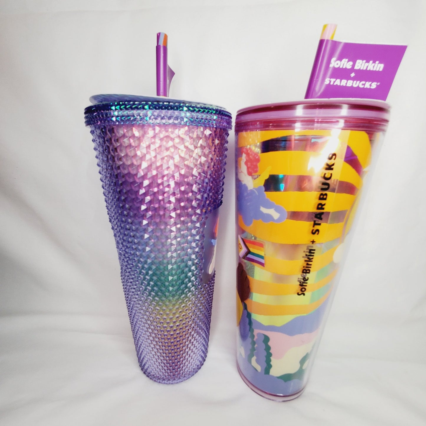 StarbucksxSofie Birkin Rainbow Gay Pride Summer 2024 Bling Studded Tumblers-NWT