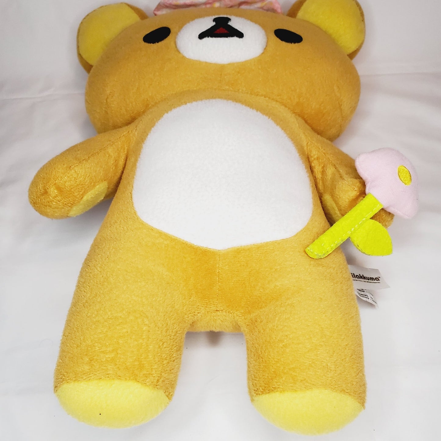 Rilakkuma w/ Flower San-X Happy Picnic Huggable Pillow 19" Plush Bear Toy-NWOT