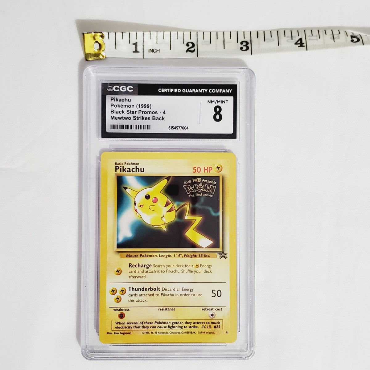 '99 Pikachu: Black Star Movie Promo Pokemon CGC Graded 8 EXMT+ Vintage