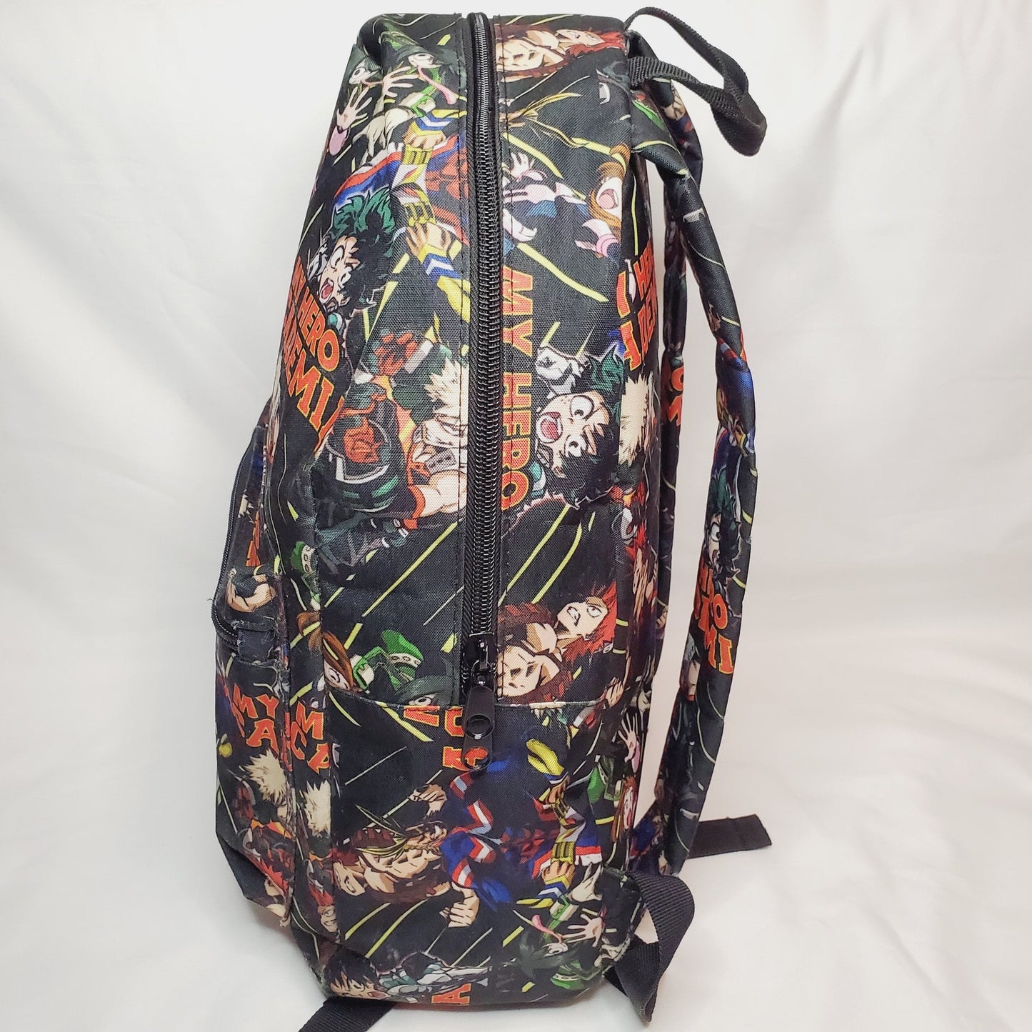 My Hero Academia Graphic Print Black Adult Size Backpack w/ Adj Padded Straps