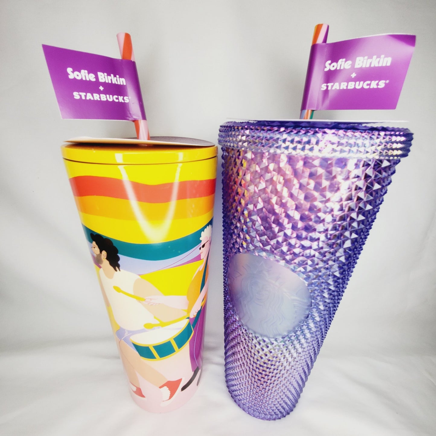 Starbucks x Sofie Birkin 2024 Rainbow Gay Pride Bling Studded Summer Tumblers - NWT