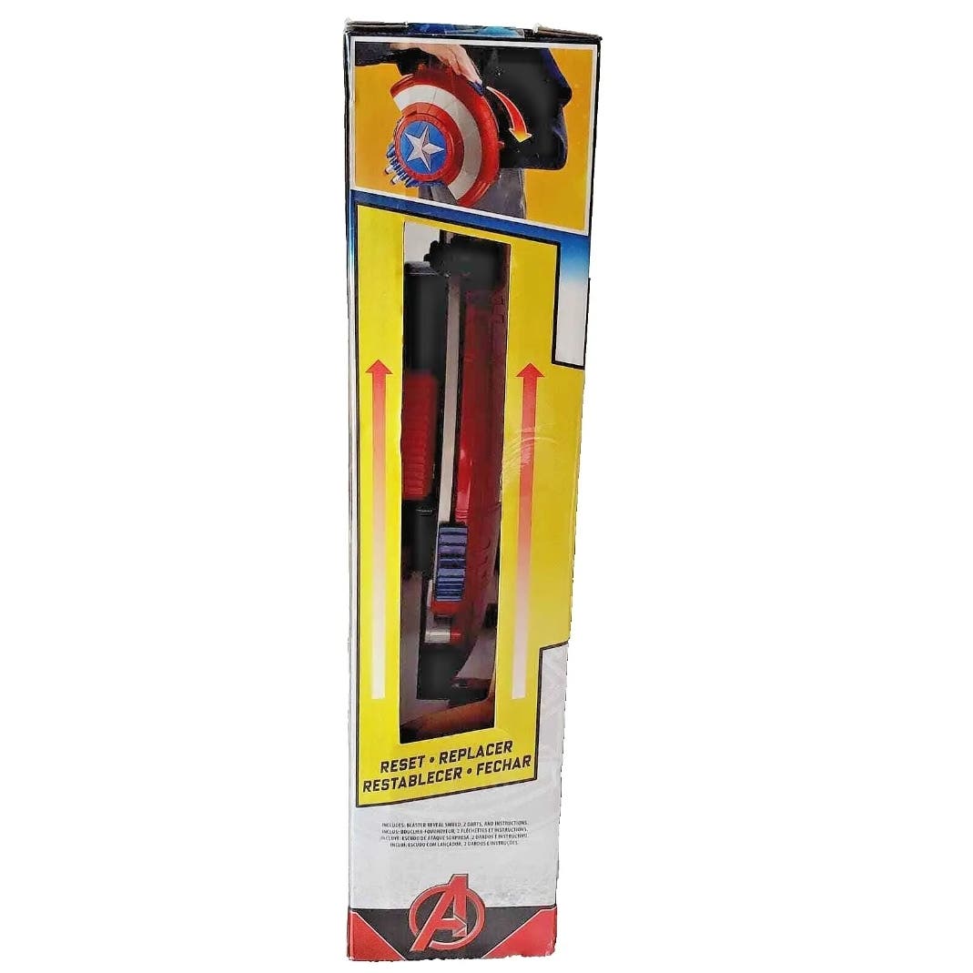 Captain America Marvel Avengers Foam Dart Push Blaster Reveal Shield 6+ - NIB