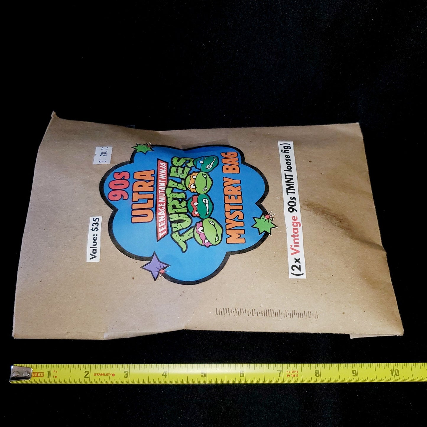 '90s TMNT Mystery Bag. 2x Vintage TMNT Loose Figs + BONUS McD's Mystery Toy