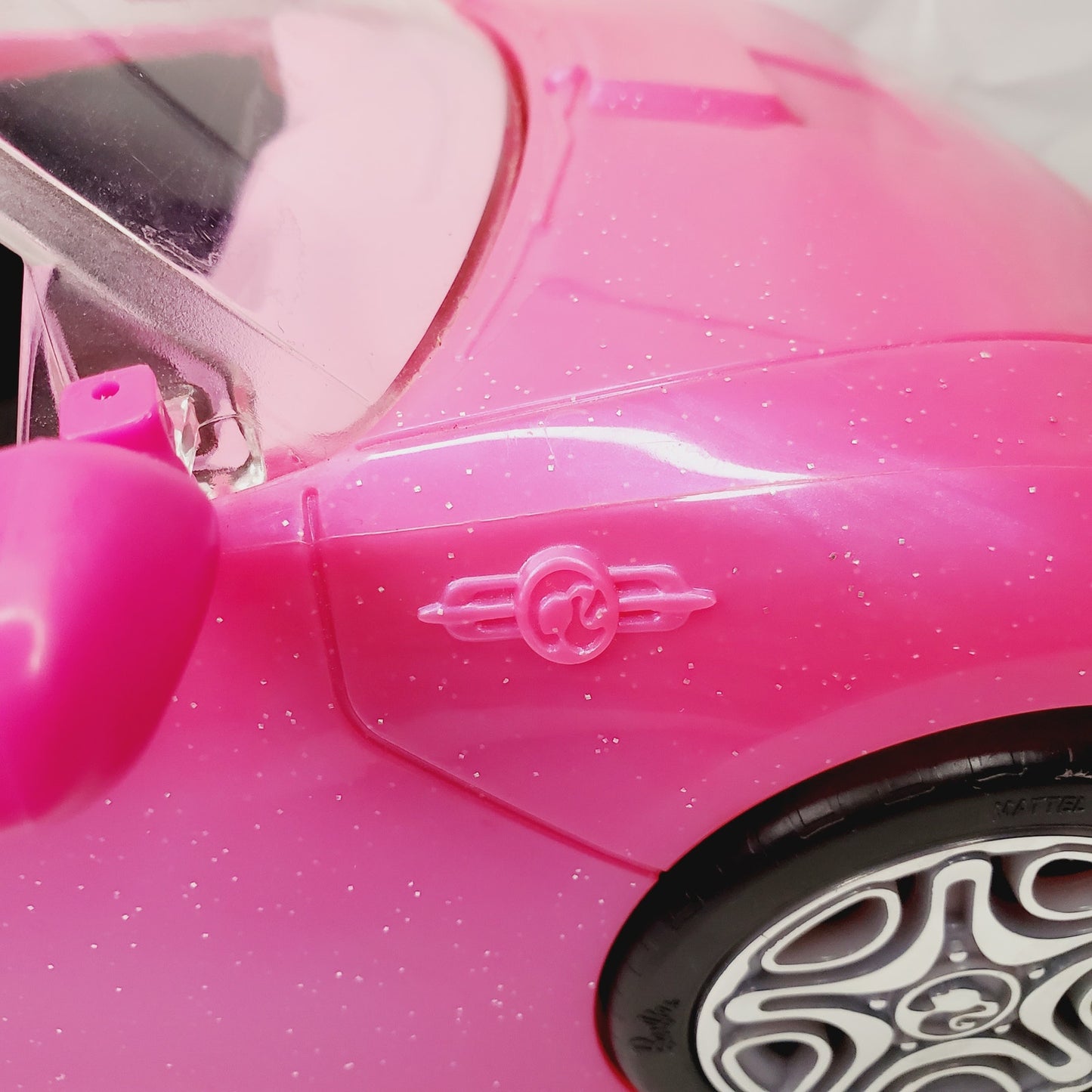 Barbie Pink Sparkly Glam Mattel Convertible Toy Car 2016 Mattel 13"×7"×5" - LNew