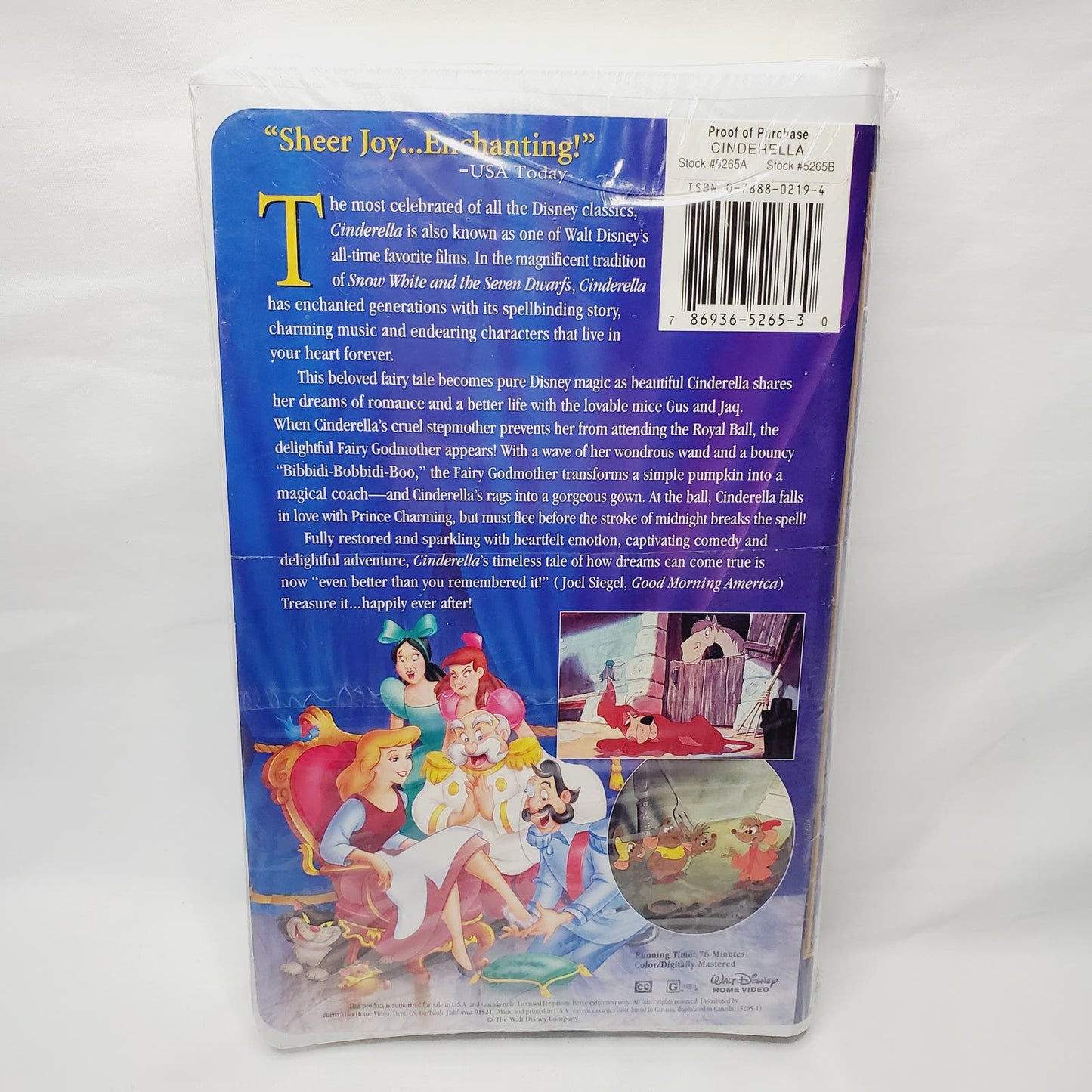 Disney Cinderella Masterpiece Collection VHS. Mini Cinderella Fig. Stocking - NIP(Sealed)