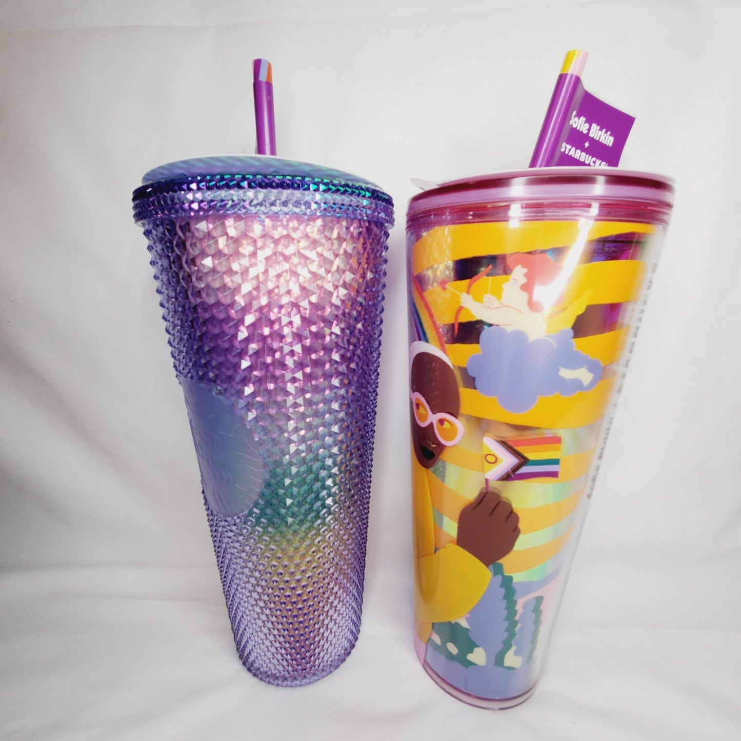 StarbucksxSofie Birkin Rainbow Gay Pride Summer 2024 Bling Studded Tumblers-NWT