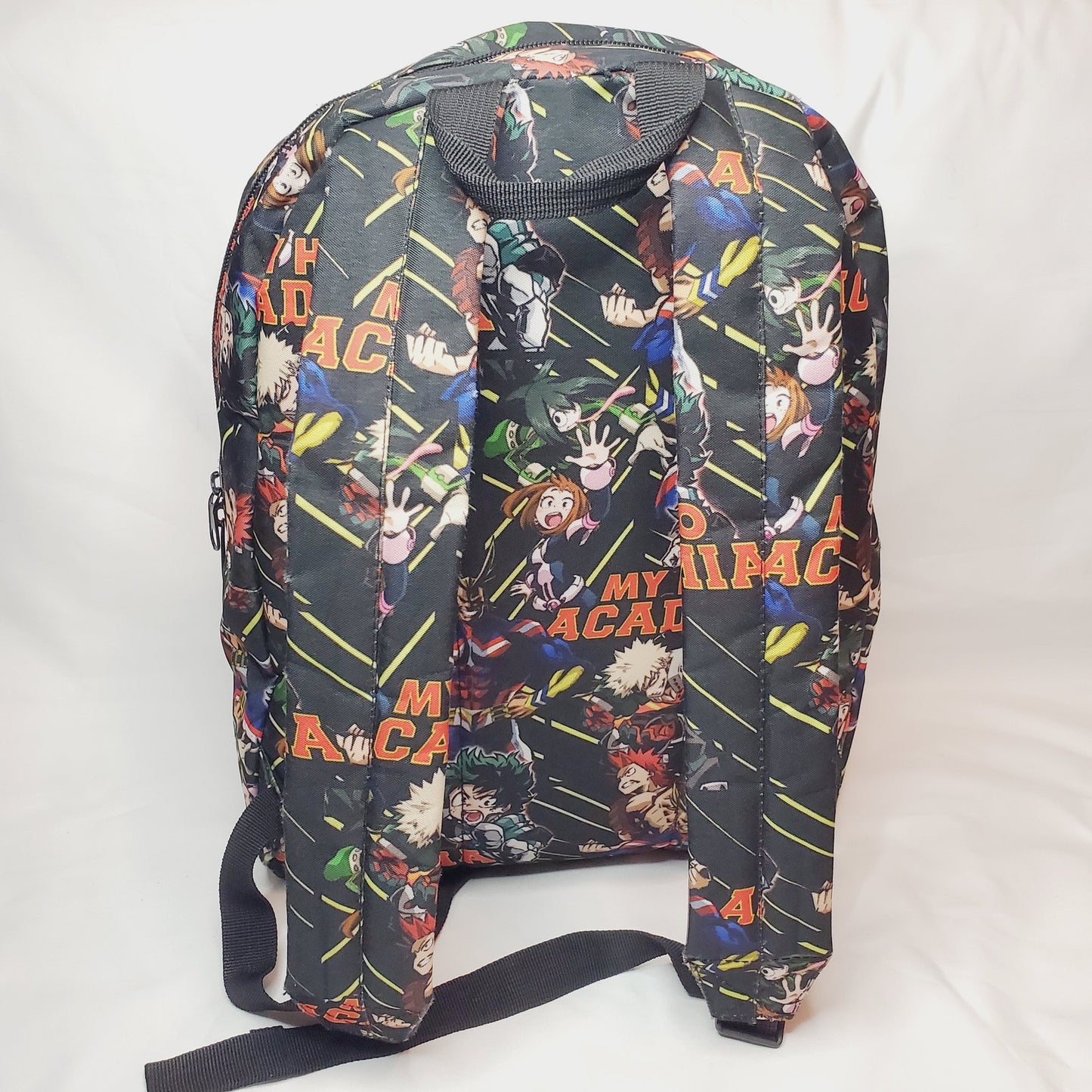 My Hero Academia Graphic Print Black Adult Size Backpack w/ Adj Padded Straps