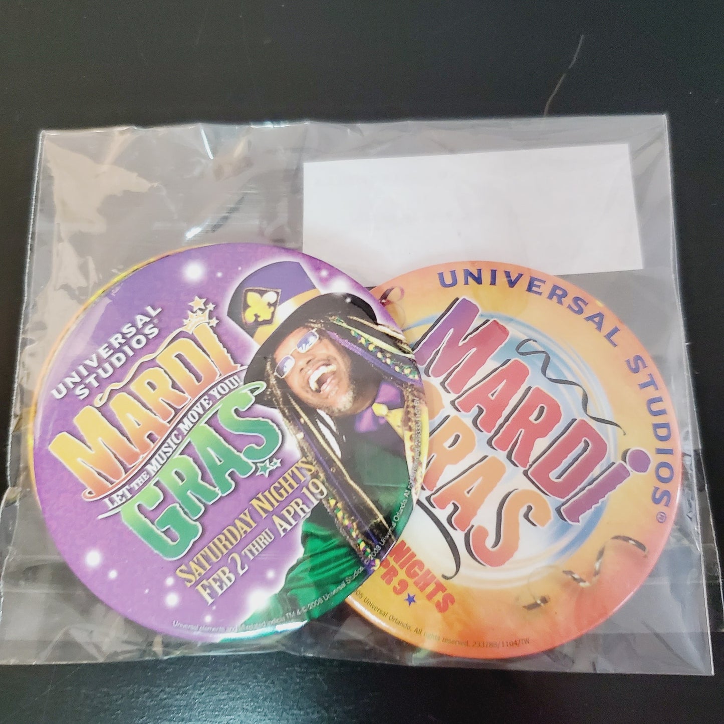 3x Vintage 00s Universal Mardi Gras Collector Park Employee Exclusive Pins