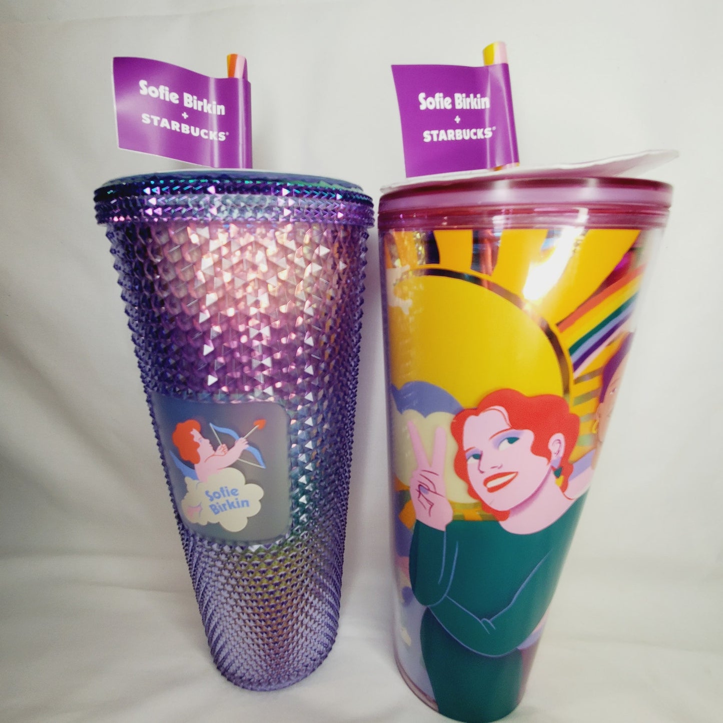 StarbucksxSofie Birkin Rainbow Gay Pride Summer 2024 Bling Studded Tumblers-NWT
