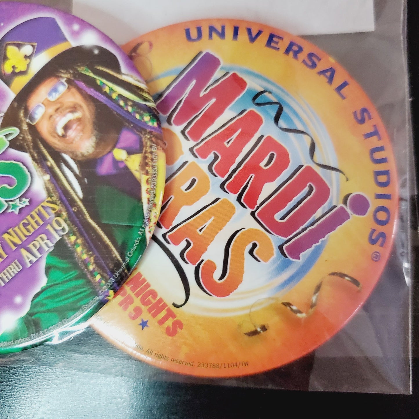 3x Vintage 00s Universal Mardi Gras Collector Park Employee Exclusive Pins
