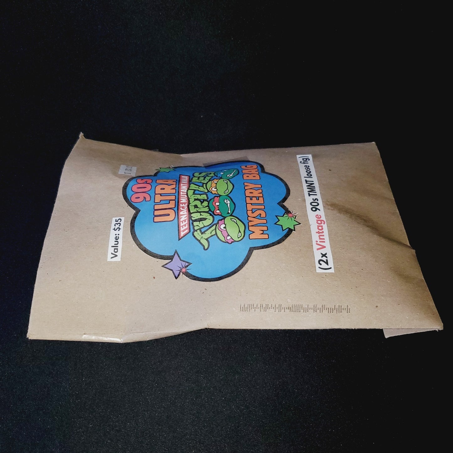 '90s TMNT Mystery Bag. 2x Vintage TMNT Loose Figs + BONUS McD's Mystery Toy