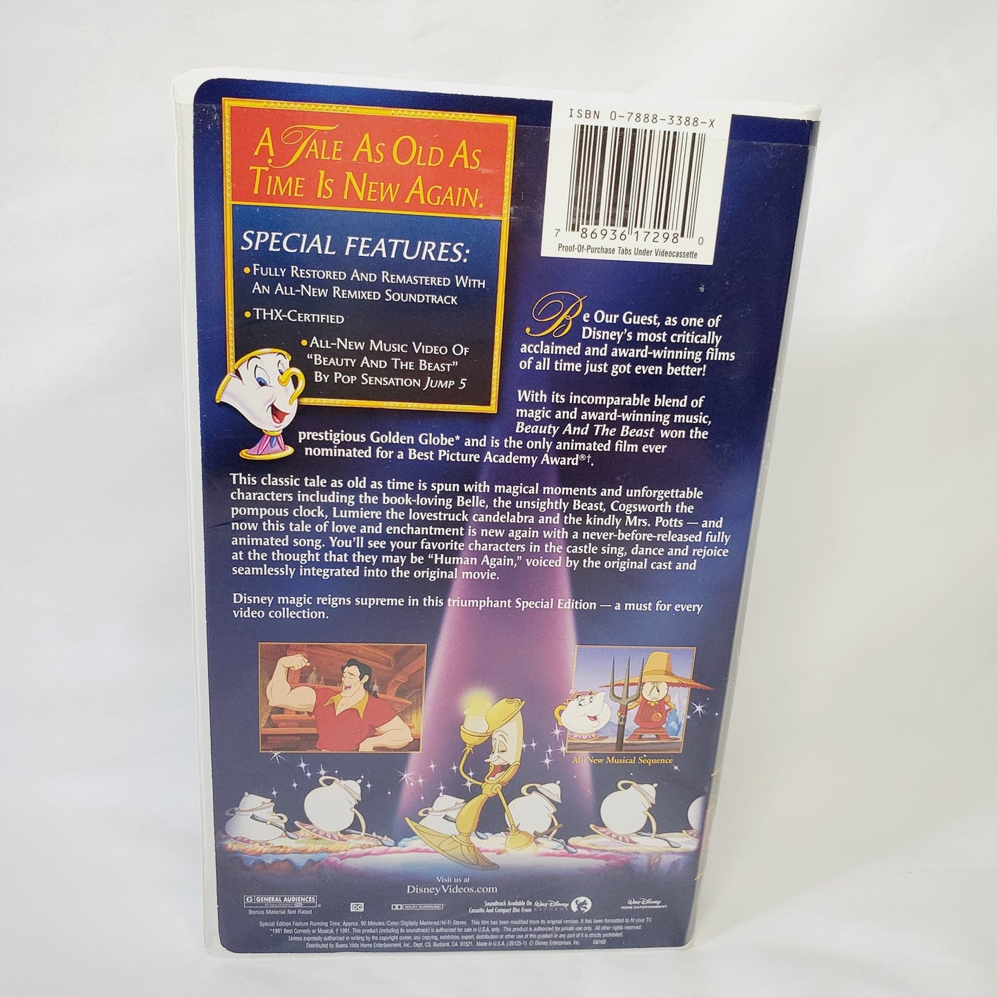 Disney Platinum Beauty & the Beast Special Edition VHS. Mini Belle Fig. Stickers