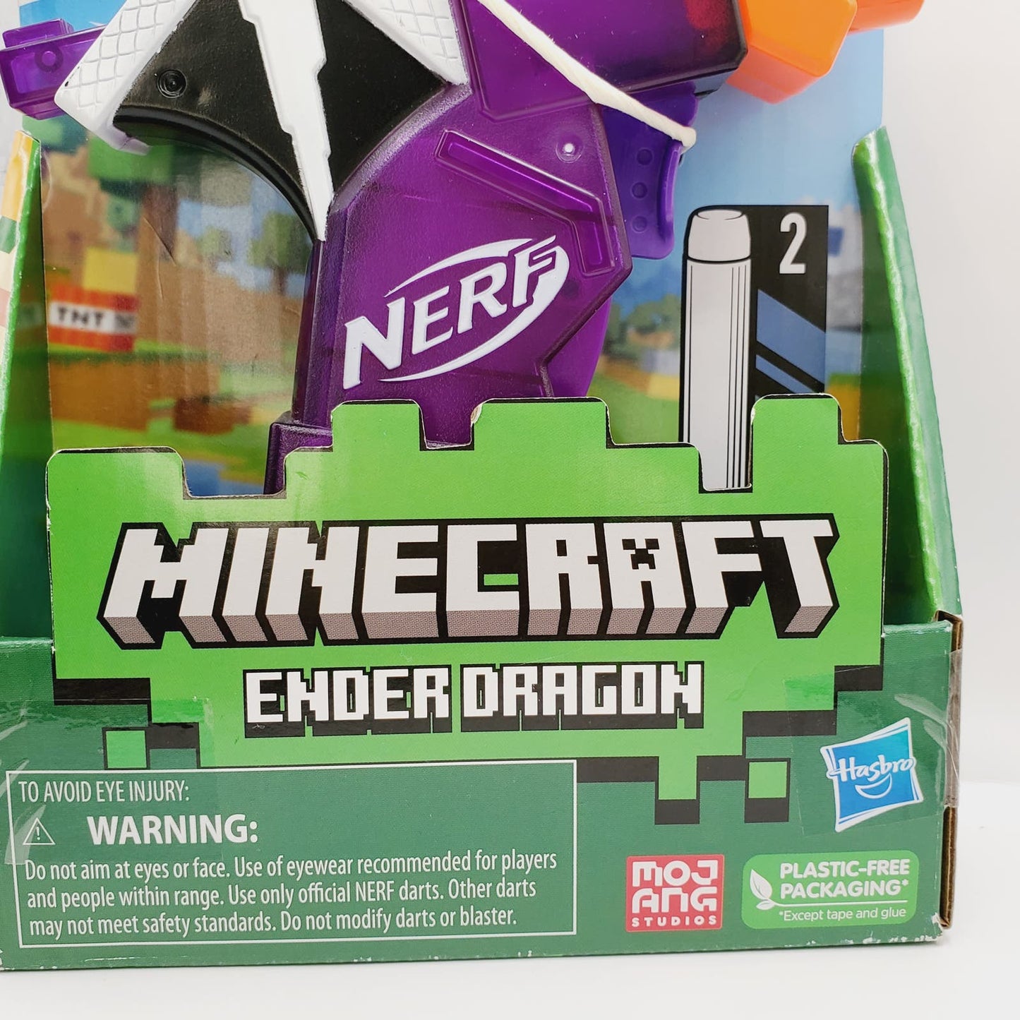 Nerf Minecraft Ender Dragon Microshots Dart Gun Blaster w/ 2 Darts Included-NIB