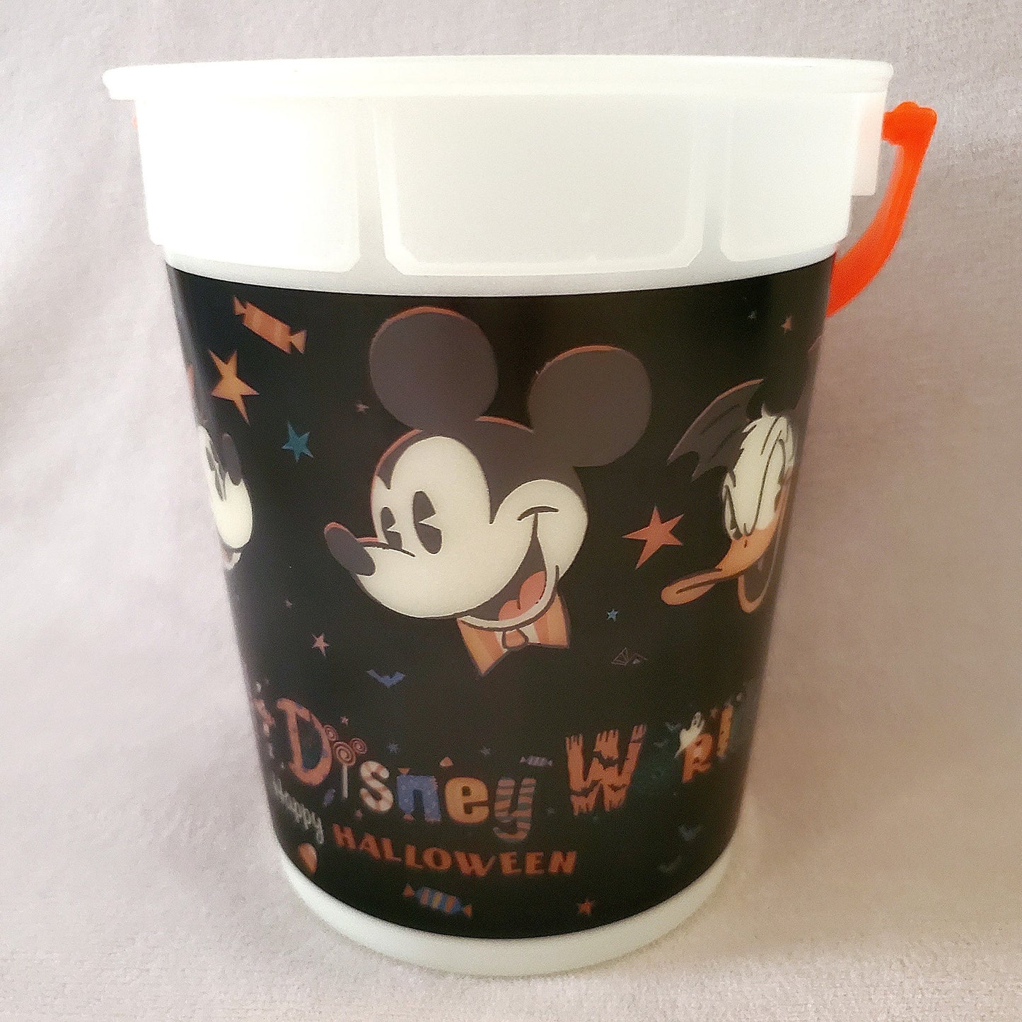 Disney World Halloween Mickey & Friends Glow-in-the-dark Bucket w/ Orange Handle