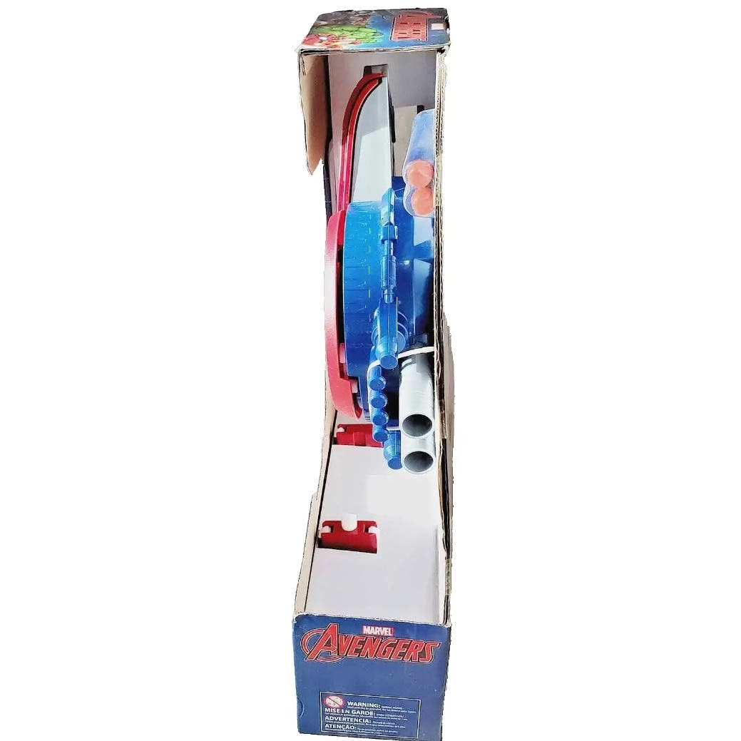 Captain America Marvel Avengers Foam Dart Push Blaster Reveal Shield 6+ - NIB