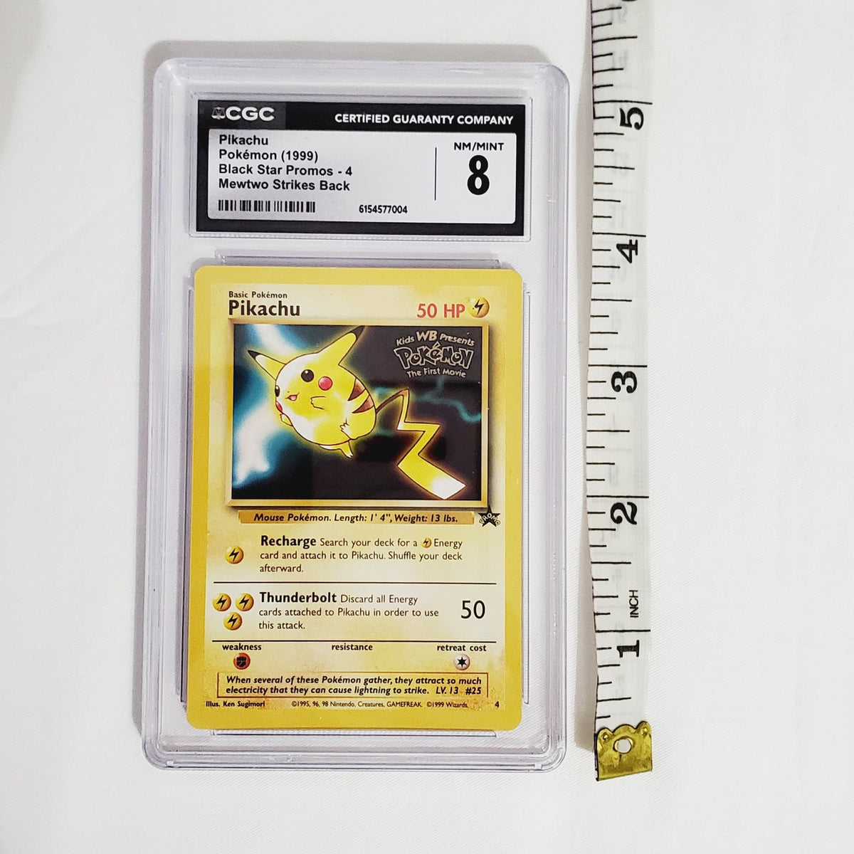 '99 Pikachu: Black Star Movie Promo Pokemon CGC Graded 8 EXMT+ Vintage