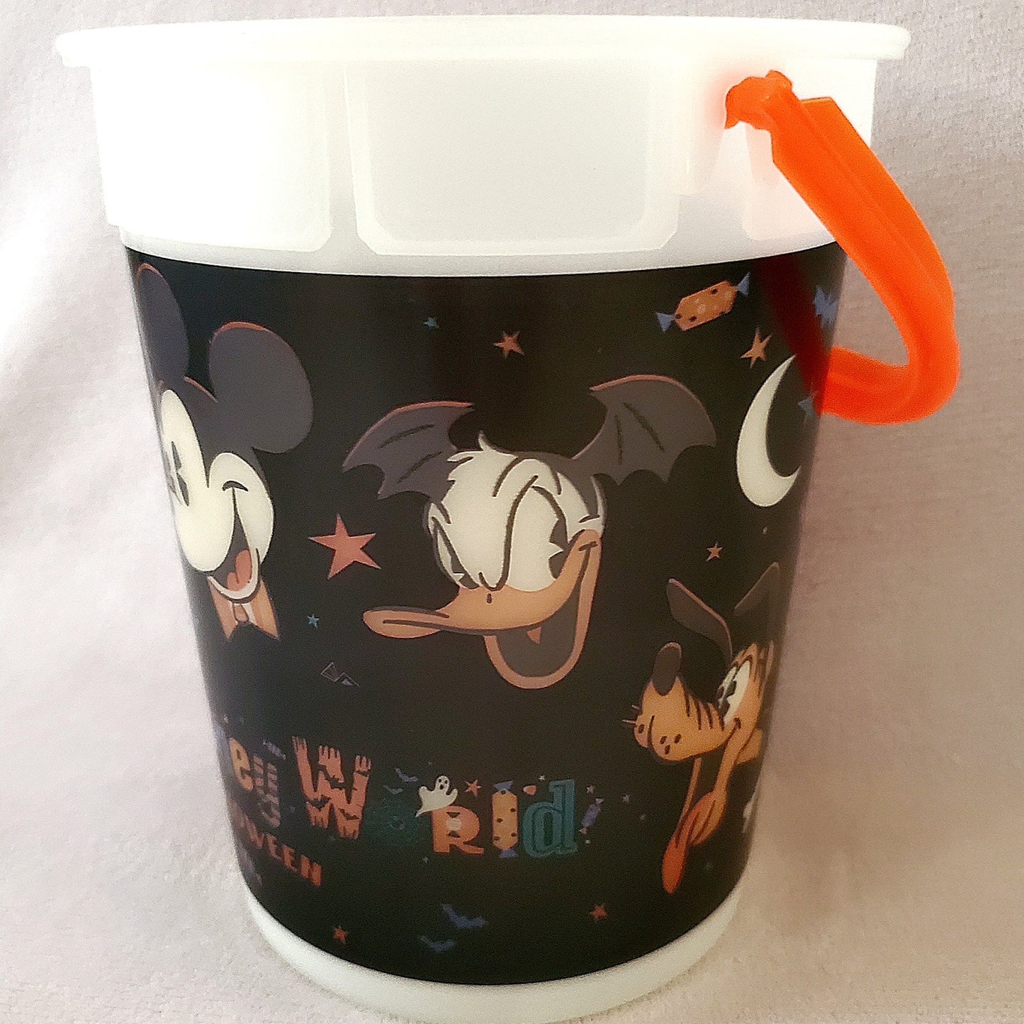 Disney World Halloween Mickey & Friends Glow-in-the-dark Bucket w/ Orange Handle