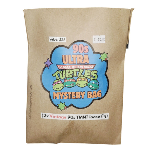 '90s TMNT Mystery Bag. 2x Vintage TMNT Loose Figs + BONUS McD's Mystery Toy