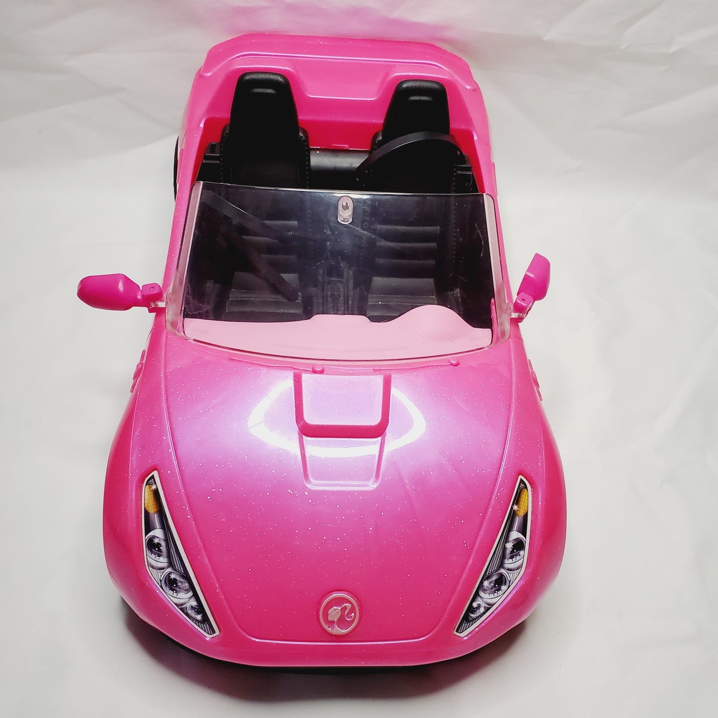 Barbie Pink Sparkly Glam Mattel Convertible Toy Car 2016 Mattel 13"×7"×5" - LNew