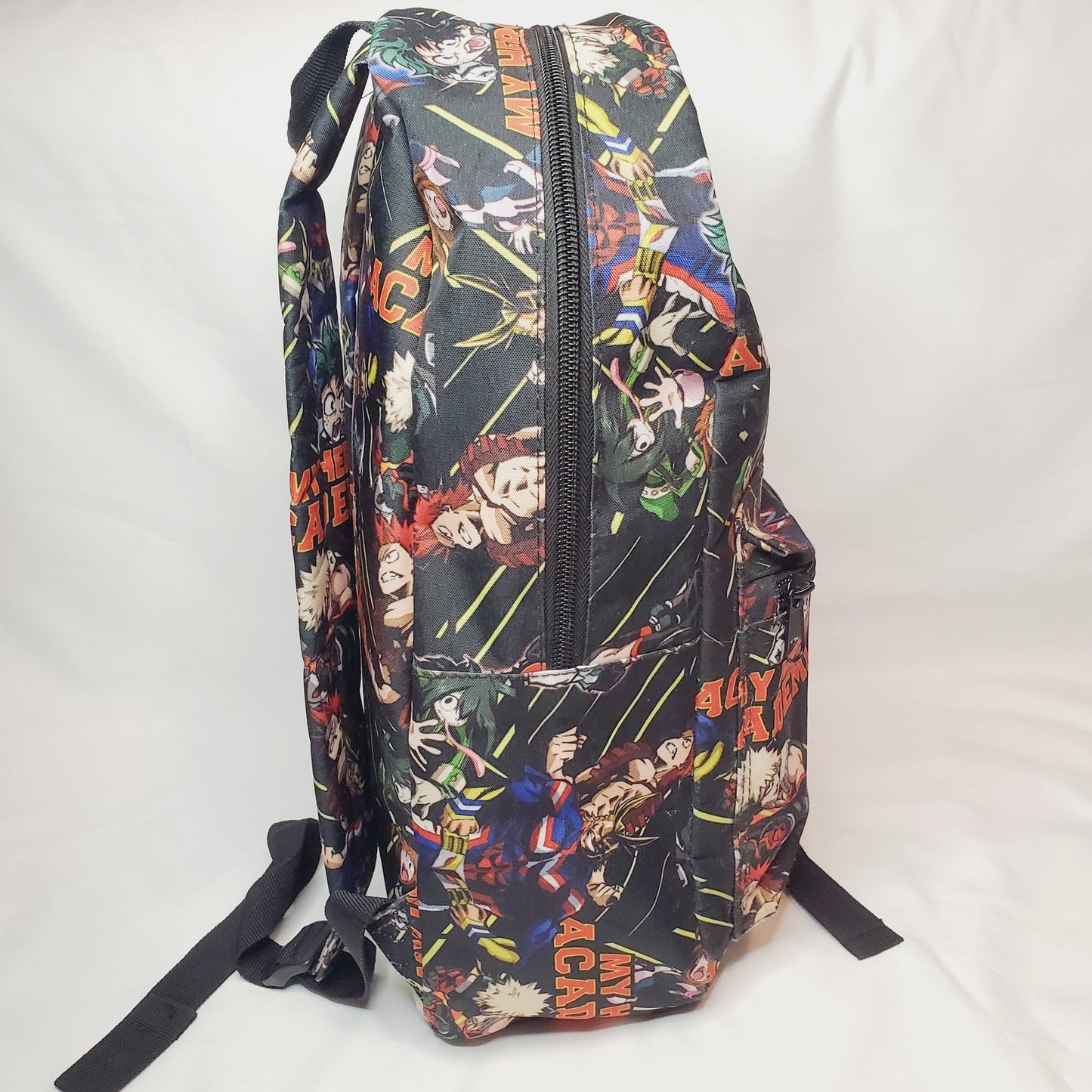 My Hero Academia Graphic Print Black Adult Size Backpack w/ Adj Padded Straps