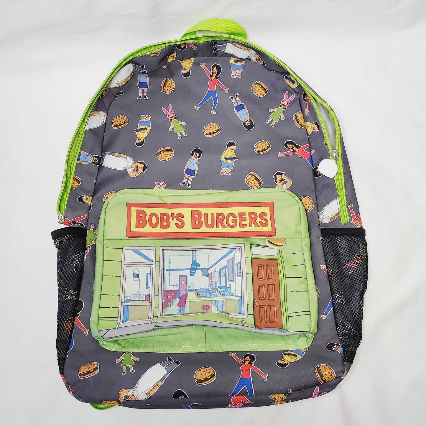 Bob's Burgers Store Front Backpack Durable w/2 Side Pockets & Laptop Sleeve - LNew