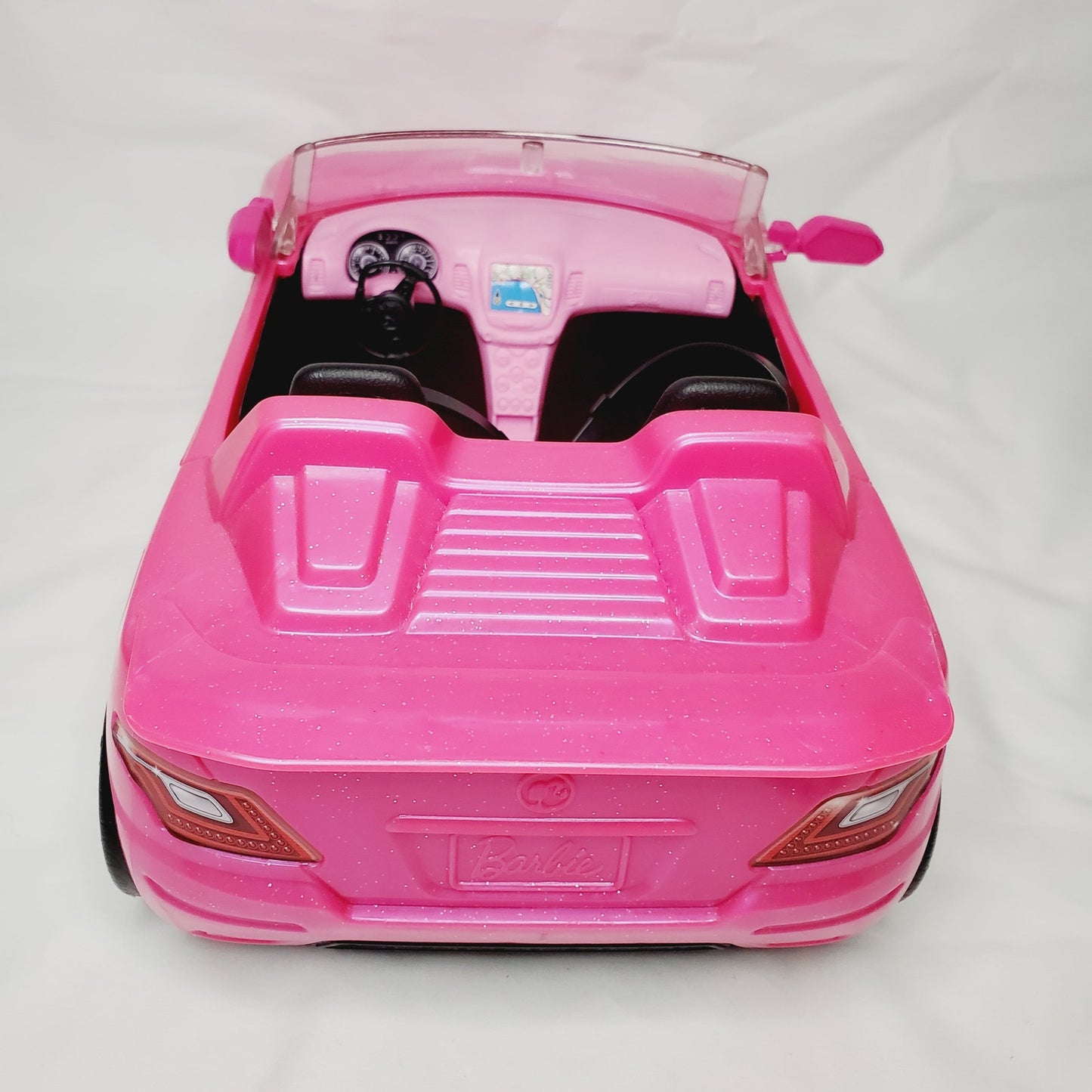 Barbie Pink Sparkly Glam Mattel Convertible Toy Car 2016 Mattel 13"×7"×5" - LNew