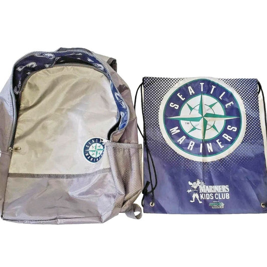 MLB Seattle Mariners / Boeing Backpack w/ Mariners Kids Club Drawstring Bag-LNew