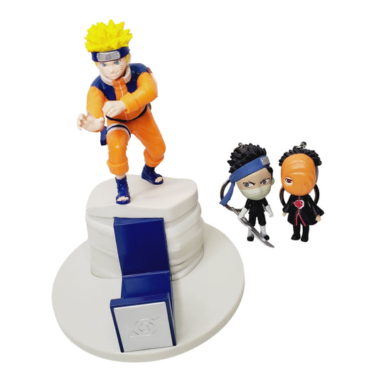 '02 Vintage Naruto Game Controller Phone Stand + 2x Keychains Obito & Zabuza