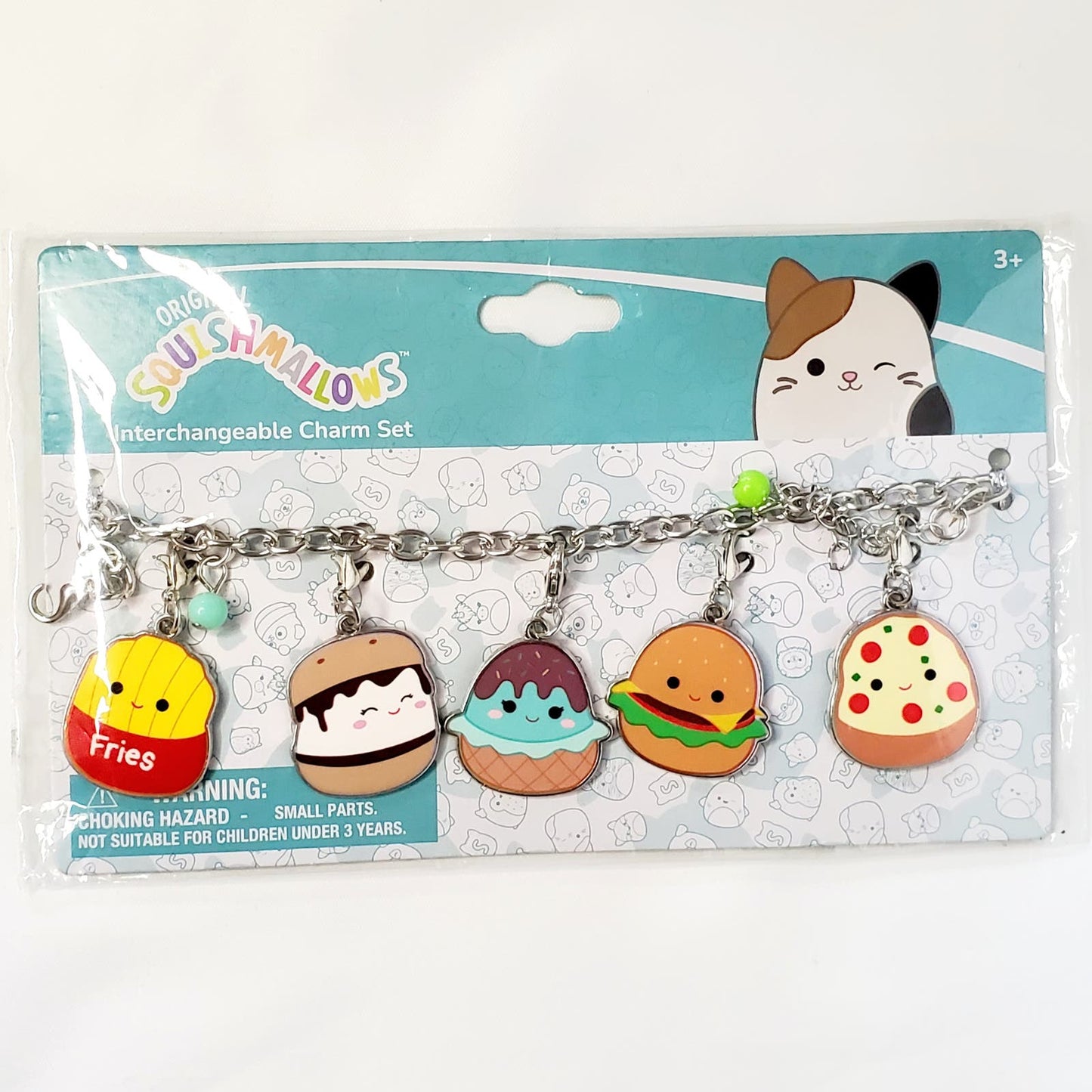 Squishmallow Summer Interchangeable Charm Bracelet. Fries, Smores, Ice Cream-NIP