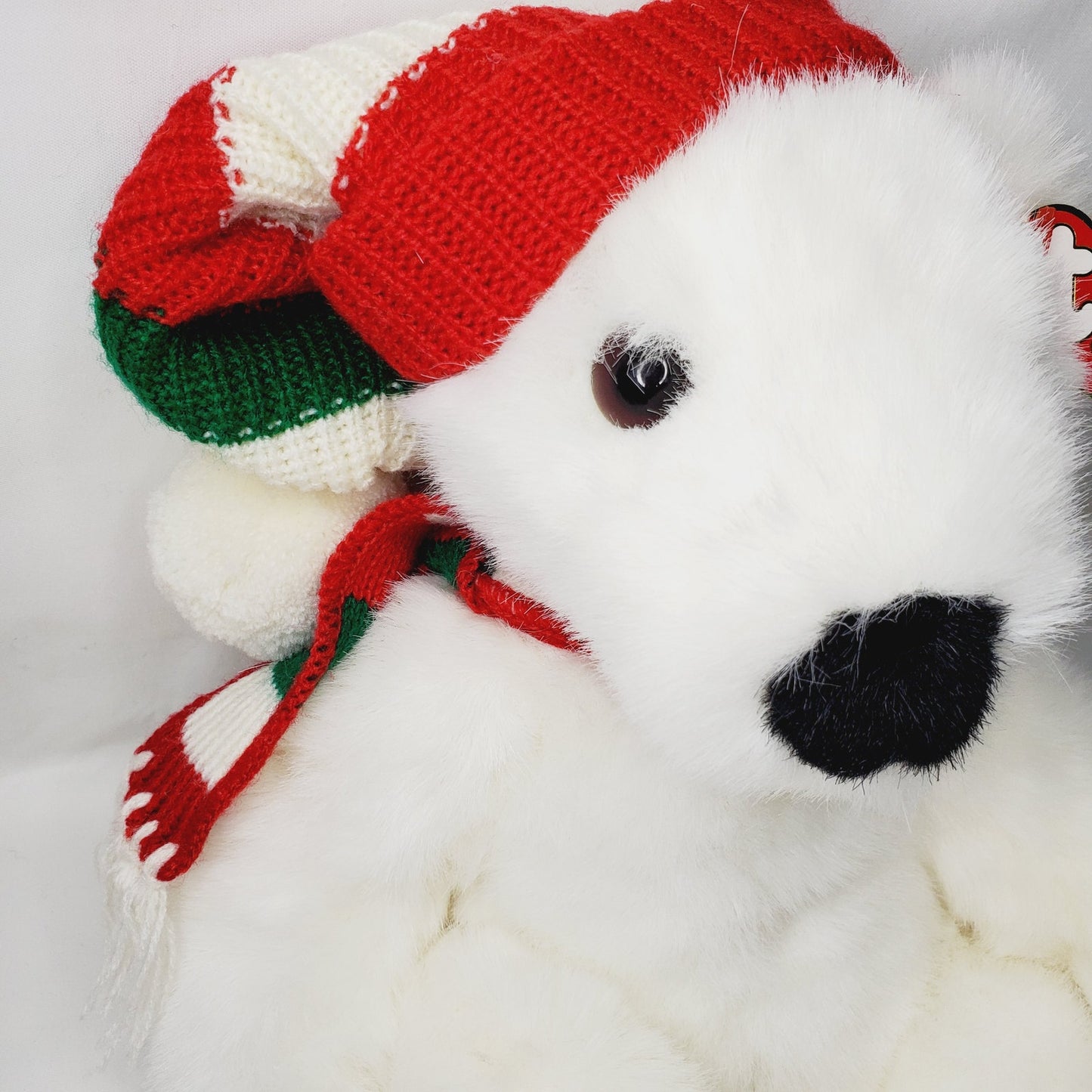 '97 Vintage Adorable TY Holiday Bear in Scarf & Hat Style 5700 15" Stuffed Plush