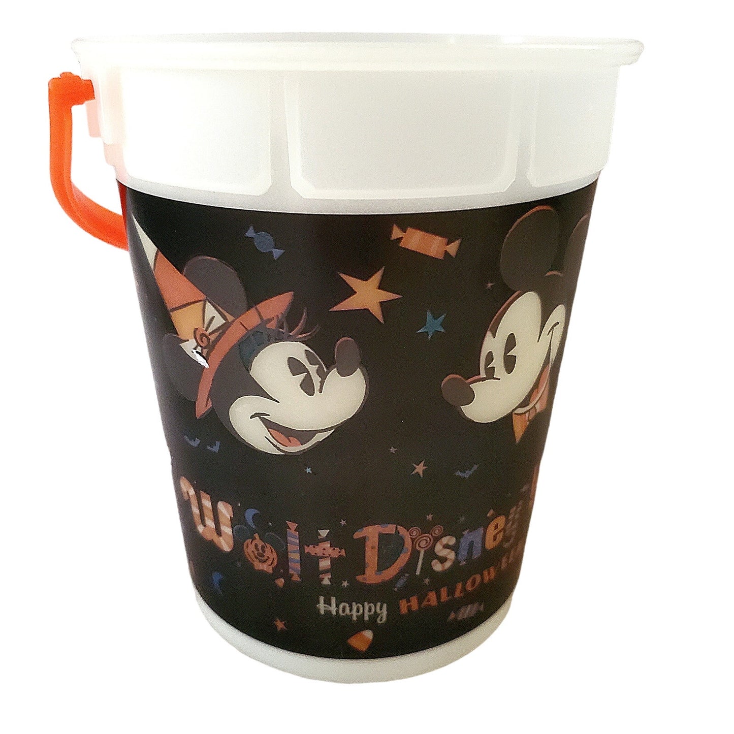 Disney World Halloween Mickey & Friends Glow-in-the-dark Bucket w/ Orange Handle