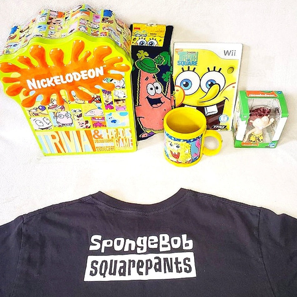 Nickelodeon Bundle. Trivia Game, Truth or Square Wii Game, Mug, Graphic Tee and more