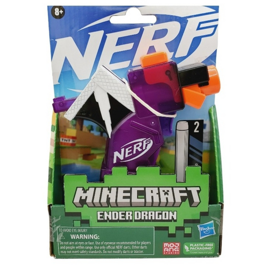 Nerf Minecraft Ender Dragon Microshots Dart Gun Blaster w/ 2 Darts Included-NIB