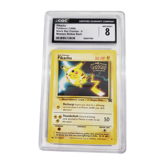 '99 Pikachu: Black Star Movie Promo Pokemon CGC Graded 8 EXMT+ Vintage