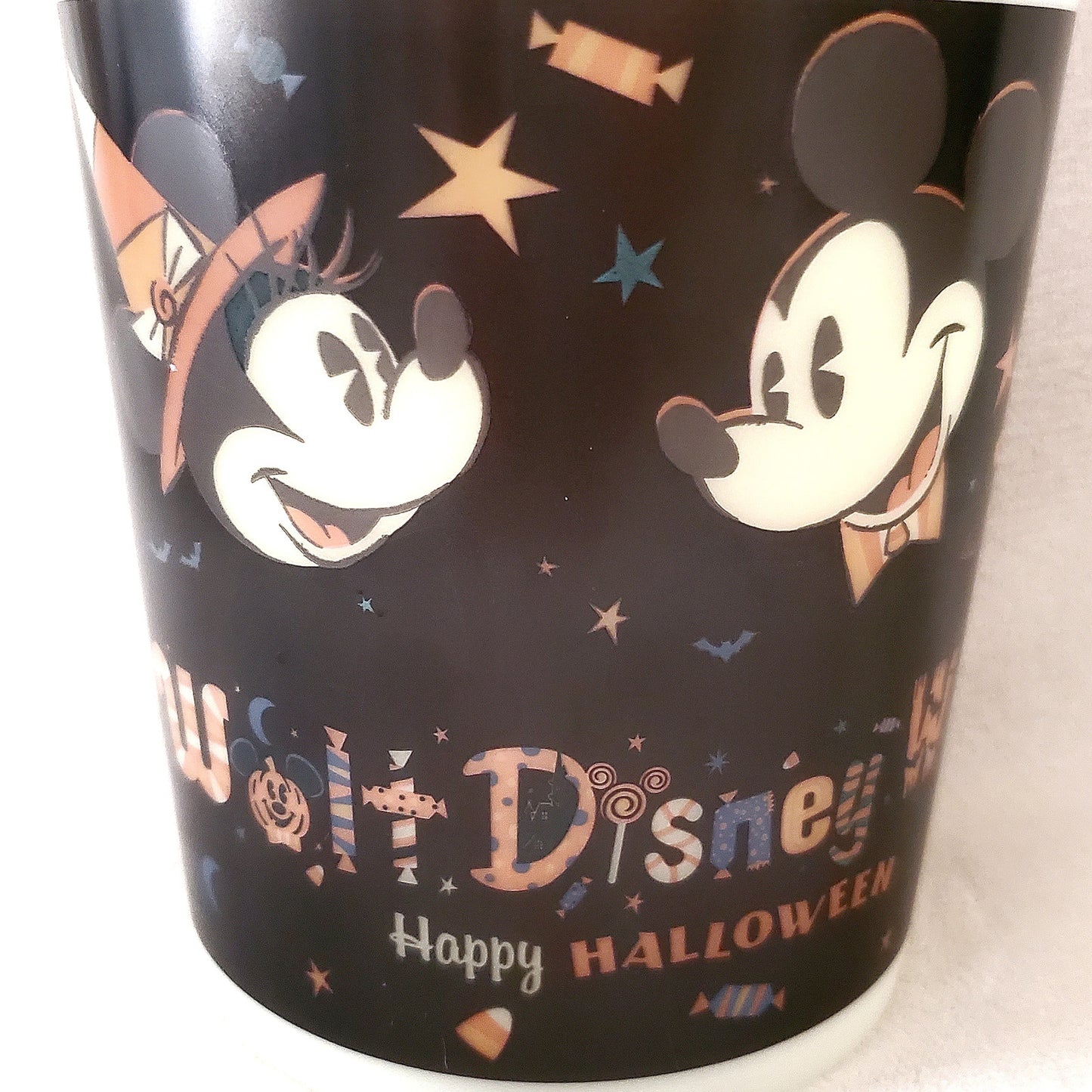 Disney World Halloween Mickey & Friends Glow-in-the-dark Bucket w/ Orange Handle