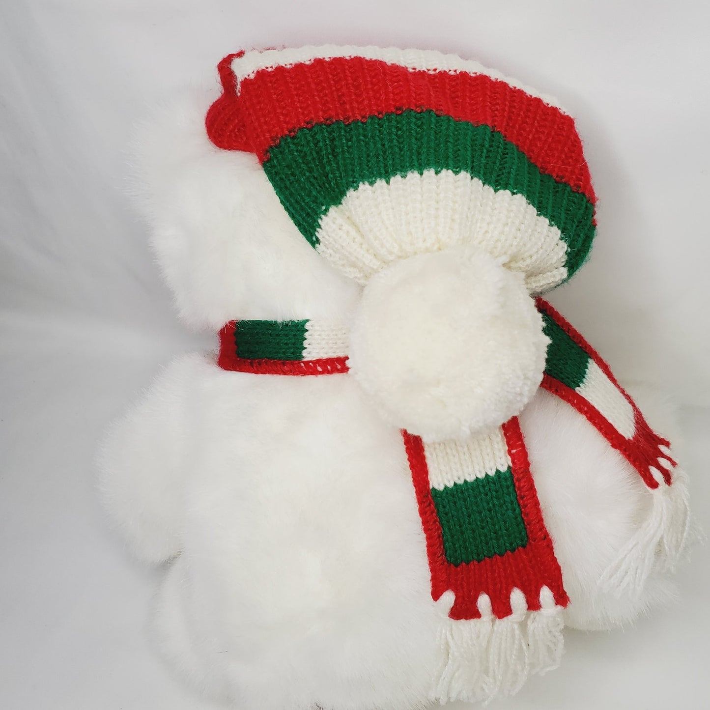 '97 Vintage Adorable TY Holiday Bear in Scarf & Hat Style 5700 15" Stuffed Plush