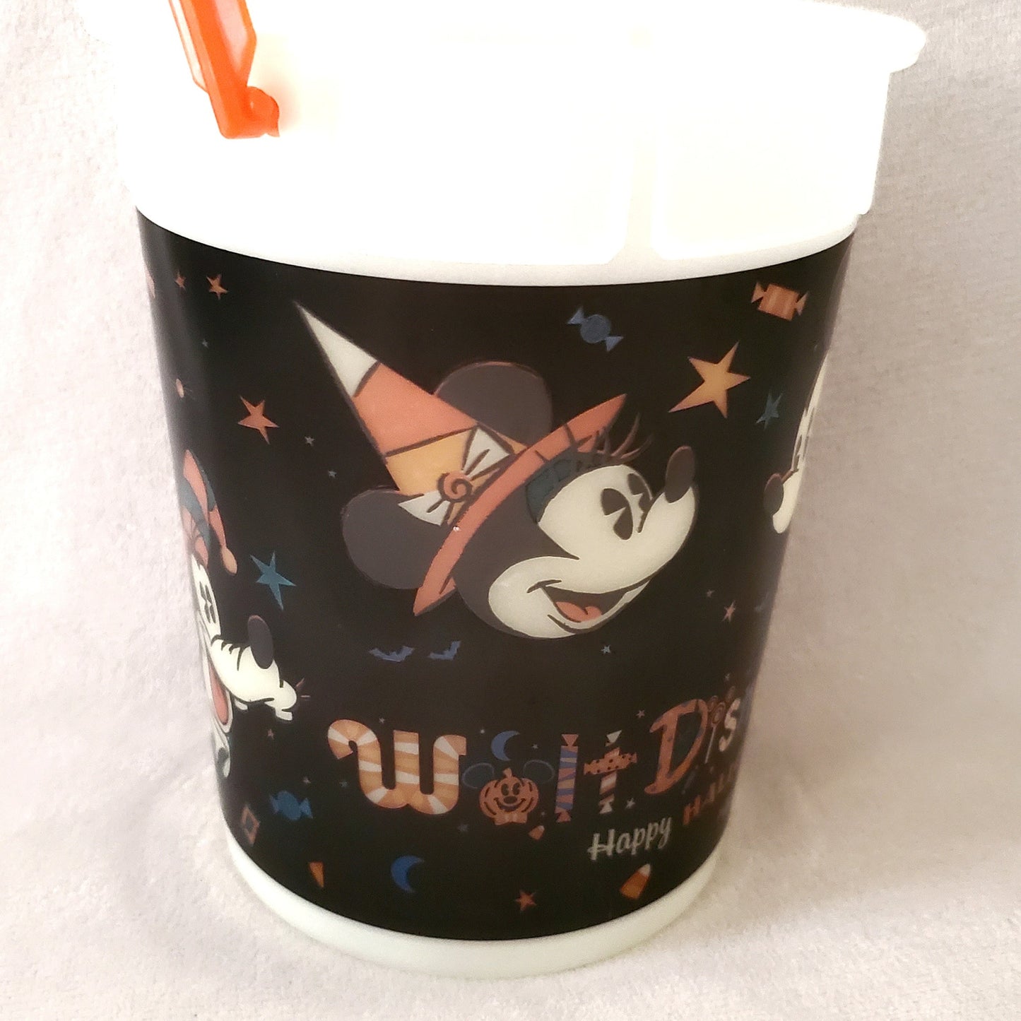 Disney World Halloween Mickey & Friends Glow-in-the-dark Bucket w/ Orange Handle