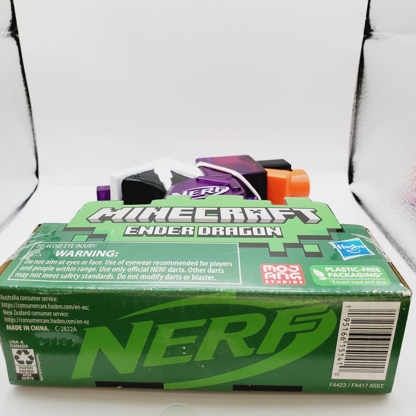 Nerf Minecraft Ender Dragon Microshots Dart Gun Blaster w/ 2 Darts Included-NIB